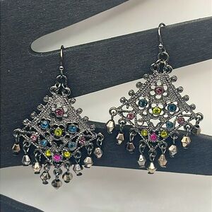 Gunmetal Chandelier Earrings
